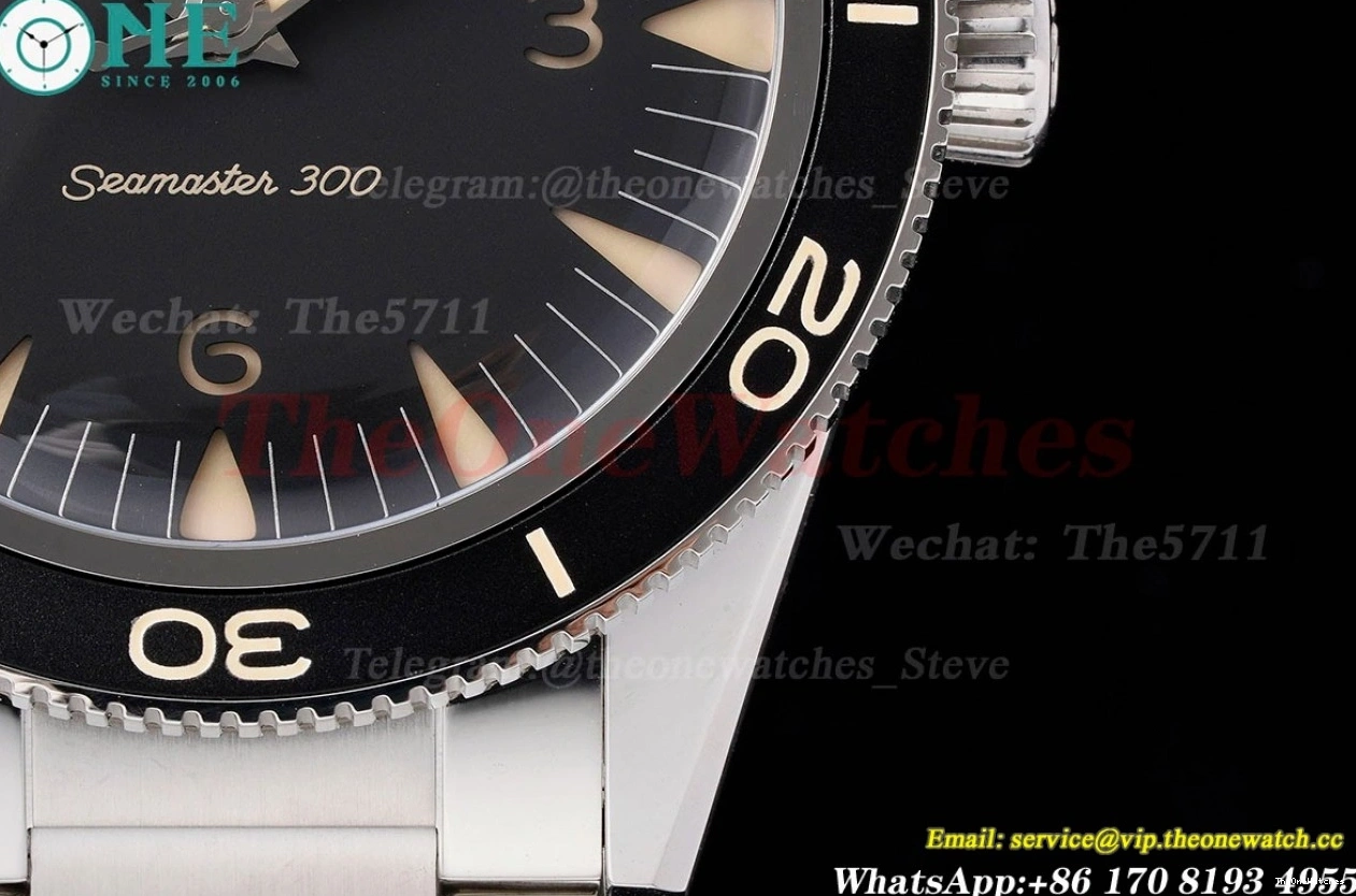 SS A8912 41mm SS 300m Date Dial No Seamaster Black VSF 1228